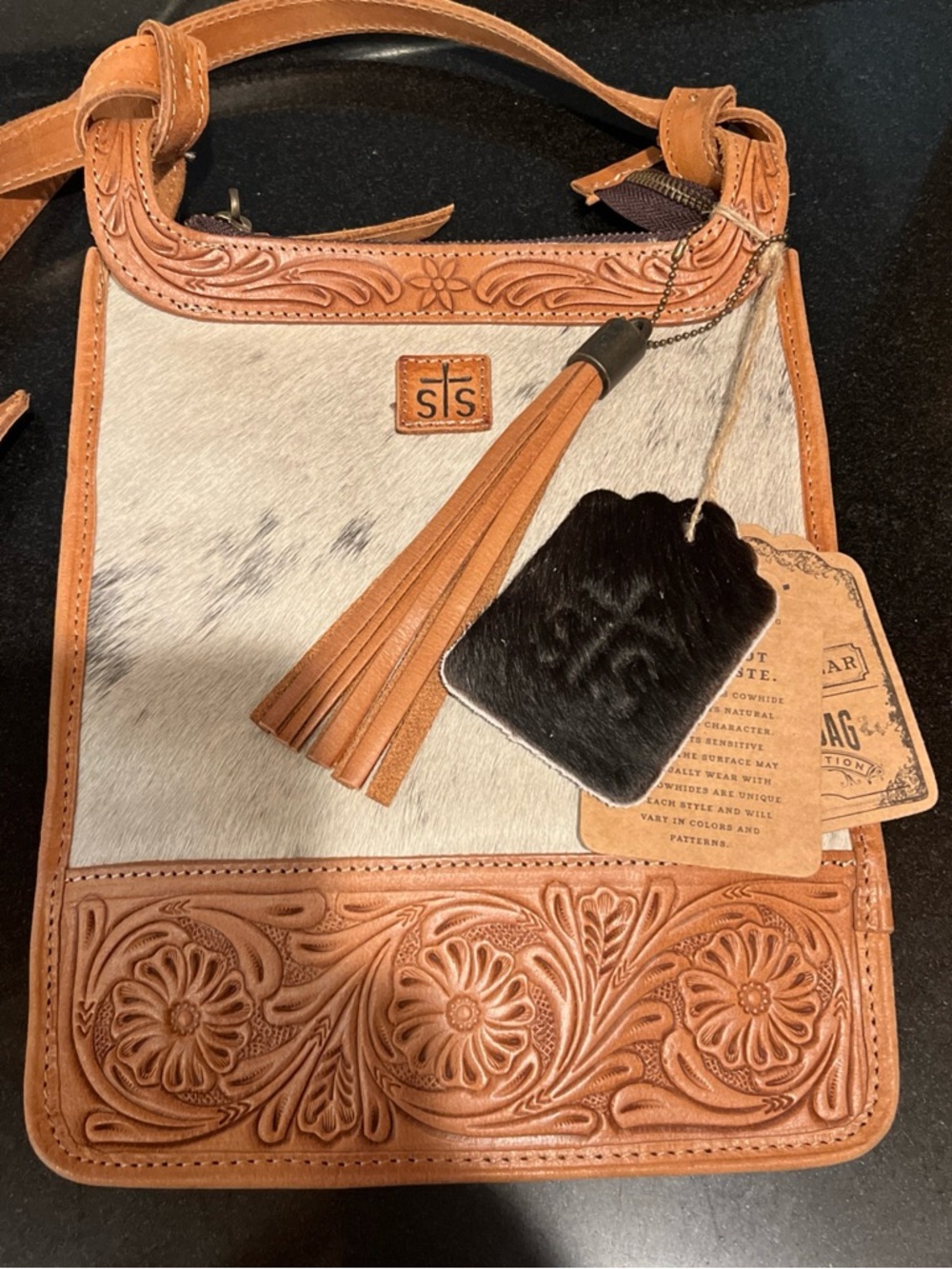 STS Ranchwear Brown Leather Interior Crossbody Bag